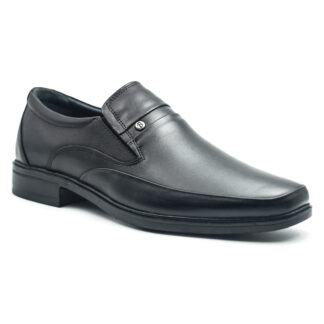 Berlino 605 Kauçuk Hakiki Deri Siyah Erkek Klasik Ayakkabı