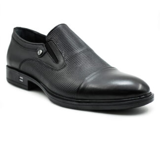 Berlino 650-2 Kauçuk Hakiki Deri Siyah Erkek Klasik Ayakkabı