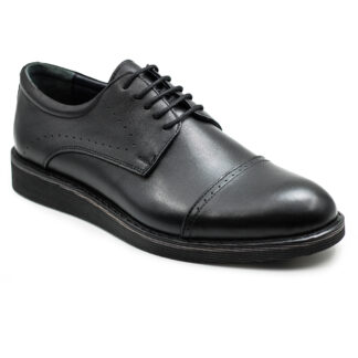 Berlino 701 Eva Hakiki Deri Siyah Erkek Klasik Ayakkabı